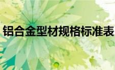 铝合金型材规格标准表(铝合金型材规格标准)