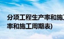 分项工程生产率和施工周期表(分项工程生产率和施工周期表)
