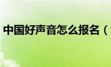 中国好声音怎么报名（如何报名中国好声音）