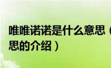 唯唯诺诺是什么意思（关于唯唯诺诺是什么意思的介绍）
