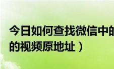 今日如何查找微信中的视频（如何查找微信中的视频原地址）