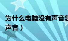 为什么电脑没有声音怎么办（为什么电脑没有声音）