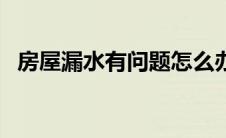 房屋漏水有问题怎么办（房子漏水怎么办）