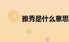 雅秀是什么意思（雅秀的意思）