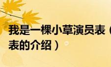 我是一棵小草演员表（关于我是一棵小草演员表的介绍）