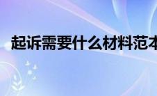 起诉需要什么材料范本(起诉需要什么材料)