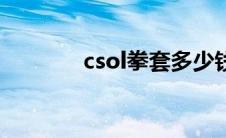 csol拳套多少钱（csol拳套）