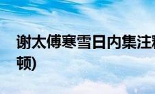 谢太傅寒雪日内集注释(谢太傅寒雪日内集停顿)