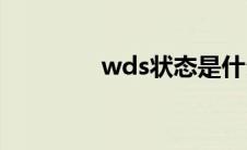 wds状态是什么(wds状态)