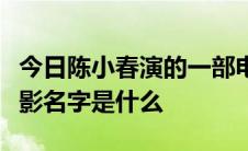 今日陈小春演的一部电影他里面名字是大丧电影名字是什么