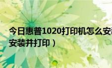 今日惠普1020打印机怎么安装不了（惠普1020打印机怎么安装并打印）