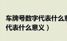 车牌号数字代表什么意义759（车牌号的数字代表什么意义）