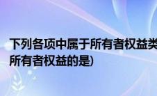 下列各项中属于所有者权益类会计要素的是(下列各项中属于所有者权益的是)