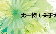 无一物（关于无一物的介绍）