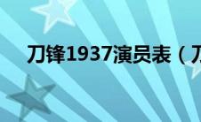 刀锋1937演员表（刀锋1937演员介绍）