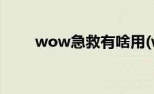 wow急救有啥用(wow急救怎么冲)