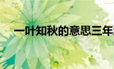 一叶知秋的意思三年级(一叶知秋的意思)