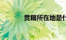 贯籍所在地是什么意思(贯籍)