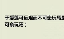 于爱莲可远观而不可亵玩焉是什么意思（于爱莲可远观而不可亵玩焉）