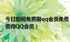 今日如何免费刷qq会员免费（QQ会员怎么免费刷　怎么免费得QQ会员）
