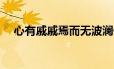 心有戚戚焉而无波澜什么意思(心有戚戚)