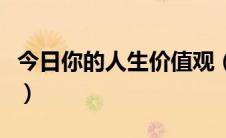 今日你的人生价值观（你的人生价值观是什么）
