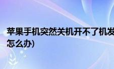 苹果手机突然关机开不了机发烫(苹果手机突然关机开不了机怎么办)