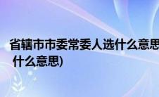 省辖市市委常委人选什么意思(什么是设区市政府市长候选人 什么意思)