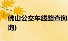 佛山公交车线路查询238(佛山公交车线路查询)
