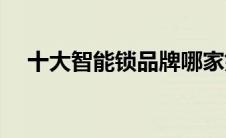 十大智能锁品牌哪家好(十大智能锁品牌)