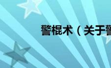 警棍术（关于警棍术的介绍）