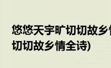 悠悠天宇旷切切故乡情是谁写的(悠悠天宇旷切切故乡情全诗)