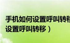 手机如何设置呼叫转移到其他号码（手机如何设置呼叫转移）