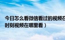 今日怎么看微信看过的视频在哪（微信怎么查看好友发布的时刻视频在哪里看）