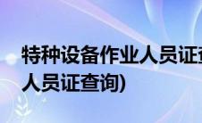 特种设备作业人员证查询系统(特种设备作业人员证查询)