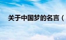 关于中国梦的名言（中国梦的名言大全）
