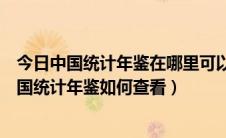 今日中国统计年鉴在哪里可以查到（国家统计局网站里的中国统计年鉴如何查看）