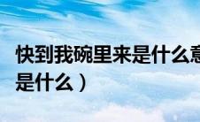 快到我碗里来是什么意思（快到我碗里来意思是什么）