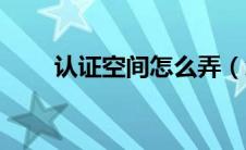 认证空间怎么弄（怎样搞认证空间）