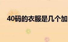 40码的衣服是几个加(40码的衣服是多大)