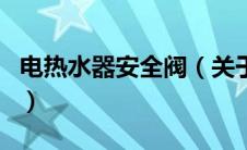 电热水器安全阀（关于电热水器安全阀的介绍）
