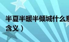 半夏半暖半倾城什么意思（半夏半暖半倾城的含义）
