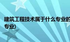 建筑工程技术属于什么专业的类别(建筑工程技术属于什么类专业)