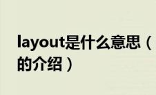 layout是什么意思（关于layout是什么意思的介绍）