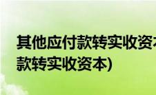 其他应付款转实收资本有什么风险(其他应付款转实收资本)