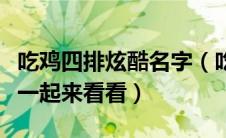 吃鸡四排炫酷名字（吃鸡四排炫酷名字有哪些一起来看看）