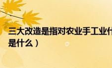 三大改造是指对农业手工业什么的社会主义改造（三大改造是什么）