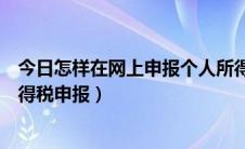 今日怎样在网上申报个人所得税（如何在网站上进行个人所得税申报）