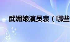 武媚娘演员表（哪些演员出演了这部剧）