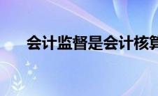 会计监督是会计核算的基础(会计监督)